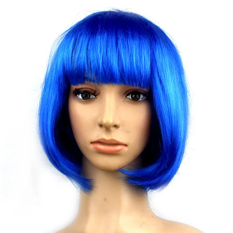 

14 Colors Women BOBO Wig Cosplay Wigs Straight Short Wigs Christmas Carnival Makeup Party Club Synthetic Girls Female Wigs S20