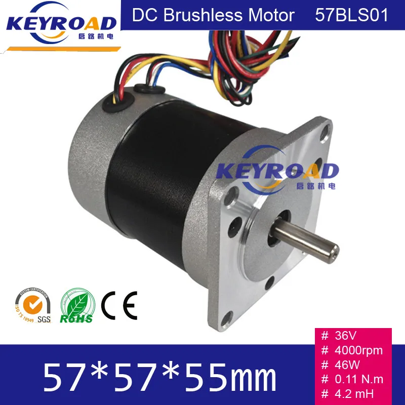 

36V 4000rpm 46W 6.8A Circle Fuselage Brushless DC Motor With Hall feedback / 3 phase Brushless Commutator DC Motor 57BLS01