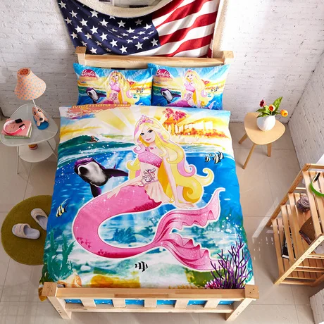 The Little Mermaid Bedding Set Girls Twin Size Bedspreads Duvet