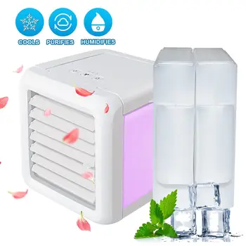 

850ml USB Mini Air Conditioner Portable Desktop Air Cooling Fan Humidifier Purifier Air Cooler 7 Colors Light for Office Home