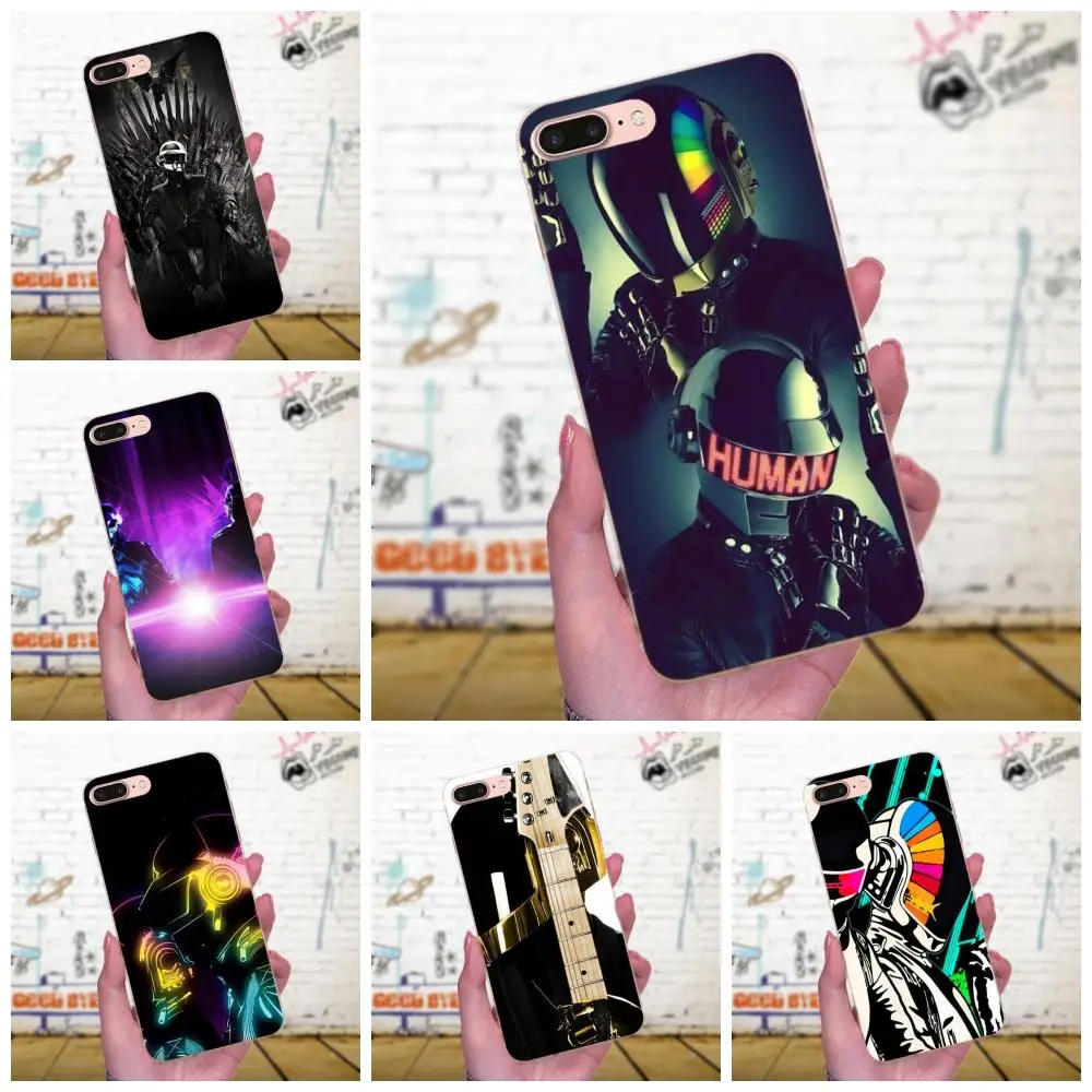 Мягкие чехлы из ТПУ чехол для Apple iPhone 4 4S 5 5C 5S SE 6 6S 7 8 Plus X XS Max XR шлем Daft Punk Pattern |