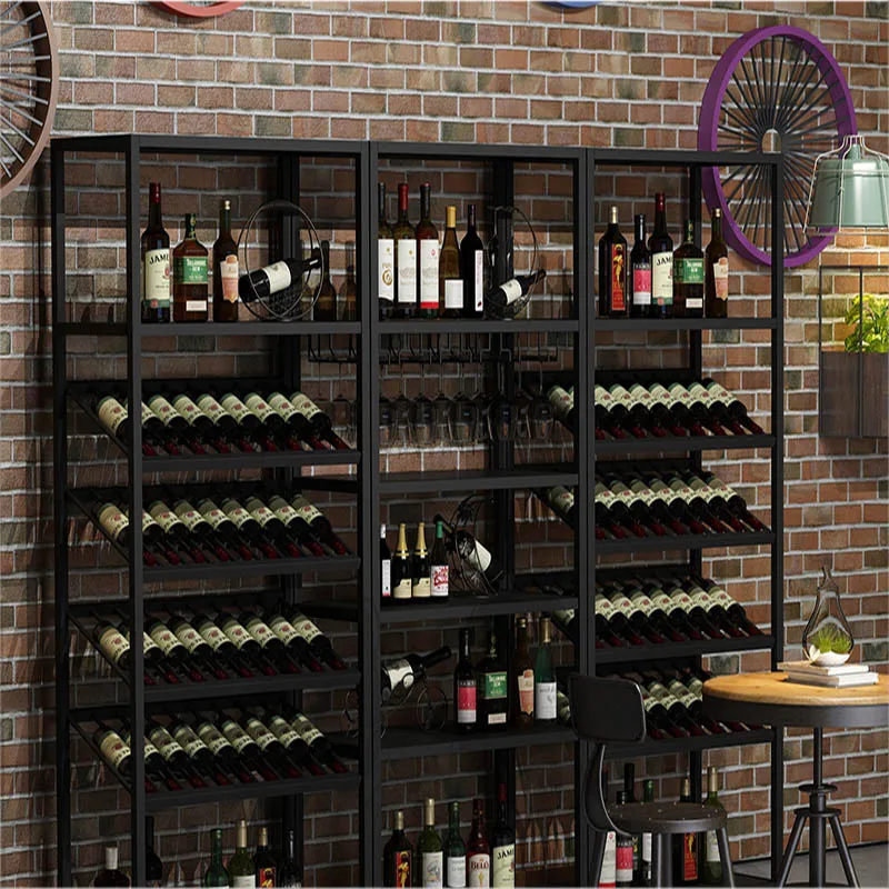 Vintage Wrought Iron Wine Rack Wine Wine Cabinet Storage Display