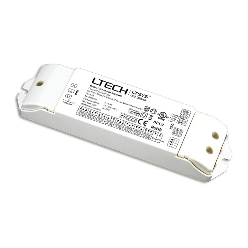 25W Интерфейс DALI для управления диммерами AC100-240V вход; 15 Вт 25 Вт 36 Вт, 100-1200ма DALI/Push Dim/0-10 В/1-10 В/ШИМ/резистор UL ceritify светодиодный драйвер - Цвет: 25W