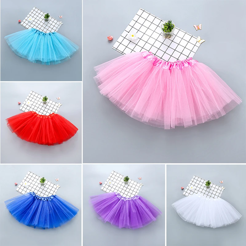 

10PCS/Lot Wholesale 0-8Y Baby Girls Kids Tutu Skirt Fluffy Pettiskirt Children Ballet Dance Skirts Petticoats Girl Tulle Skirts
