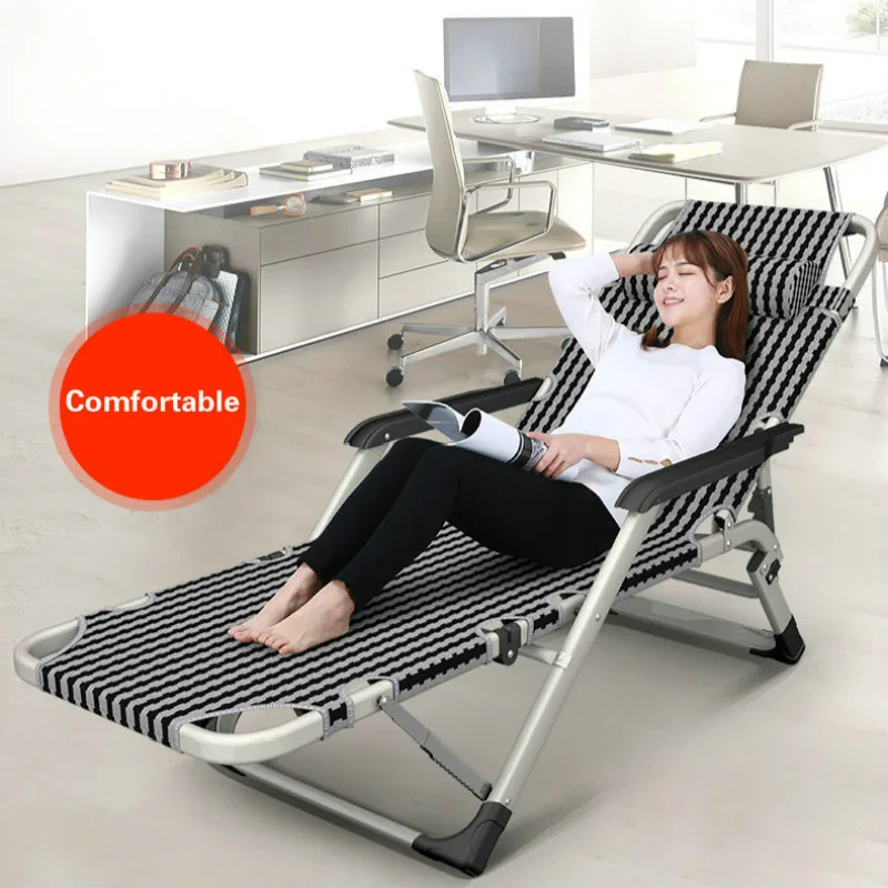 Reclining Chair Household Folding Leisure Chair Portable Adjustable Office Break Lazy Sofa Bed