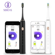 SOOCAS X3 перезаряжаемый звуковой электрический Зубная щётка Bluetooth Смарт чистый Bluetooth Водонепроницаемый Беспроводной зарядка электрическая зубная щетка