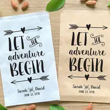 Заказной запеченный с любовью крафт Свадебный буфет лечения Подарочный бар лепесток бумажный пакет свадебный душ пекарня печенья пакеты