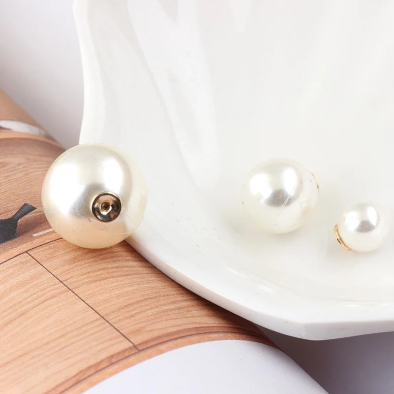 

10pcs/lot Gold 8/10/12/14mm Imitation Pearl Bead Screw on Ear Stud Brooch Bases Diy Findings Earring Boutonniere Stick Safty Pin