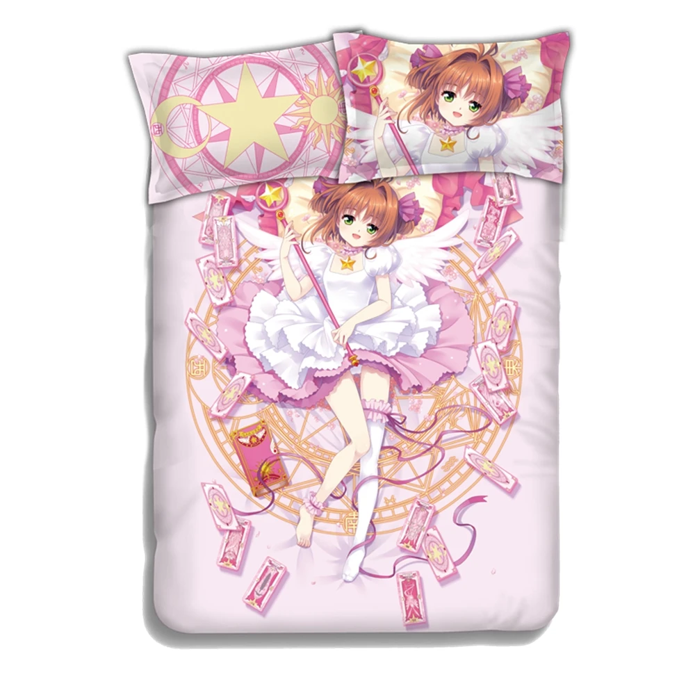 Аниме JK Cardcaptor Sakura кимоно Сакура косплей Утешитель набор кровать плоский лист одеяло Чехол Наволочка розовые милые постельные принадлежности наборы