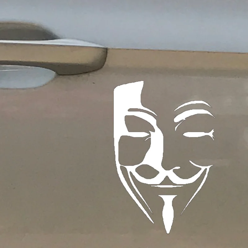 1pc SEEYULE Refective Car Sticker Anonymous Mask Sexy Man V for Vendetta Car Window Bumper Styling Decoration for BMW Audi