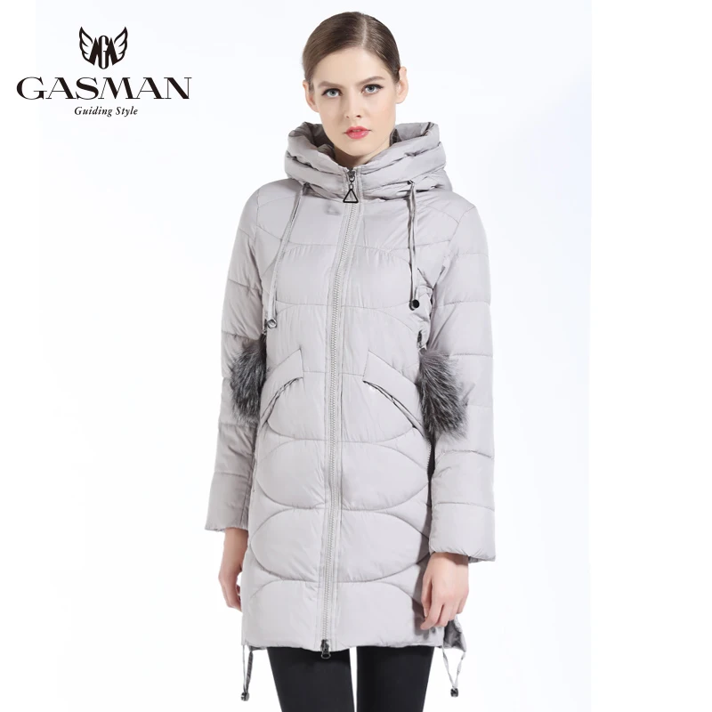 GASMAN 2018 New Winter Fashion Winter Down Jacket Women Hooded Thick Down Parka For Women Slim Winter Coat With Natural Fur