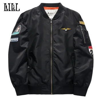 

Newest 2017 Air Force One Bomber Jacket Men Spring Army Military Coat Style Black Mens Short Baseball Jackets M - 5XL,UMA387
