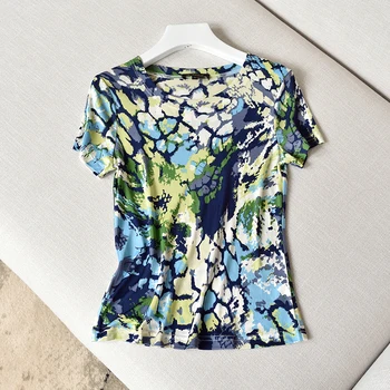 

Summer Silk Blouse With Short Sleeves And Large Size Silk Blouse