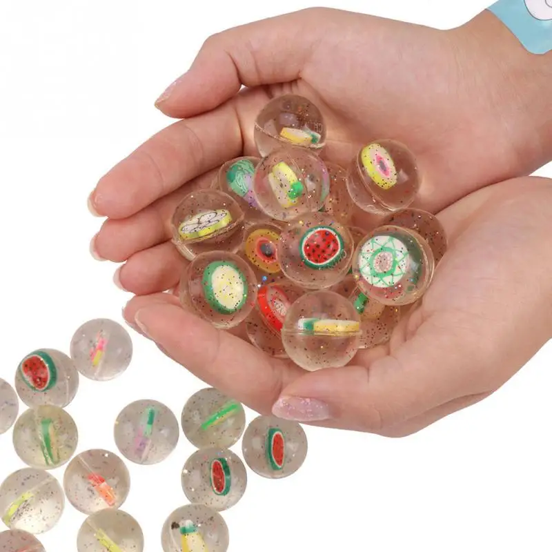 

24 pcs/set Kids Funny Toy Ball Mixed Bouncy Ball Solid Floating Fruits Bouncing Child Elastic Rubber Ball Pinball Bouncy Toys 1