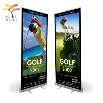 

80x200cm Durable Portable Aluminum Retractable Pull Up Roll Up Display Banner Stand For Exhibition Trade Show Display Stand