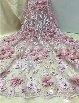 

good looking 3d flower bridal lace fabric super quality JIANXI.C-111201 embroidered lace fabric