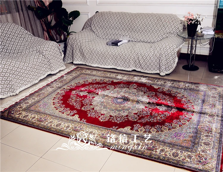 6'x9' красный персидский дизайн ковры ручной работы для спальни шелковые ковры
