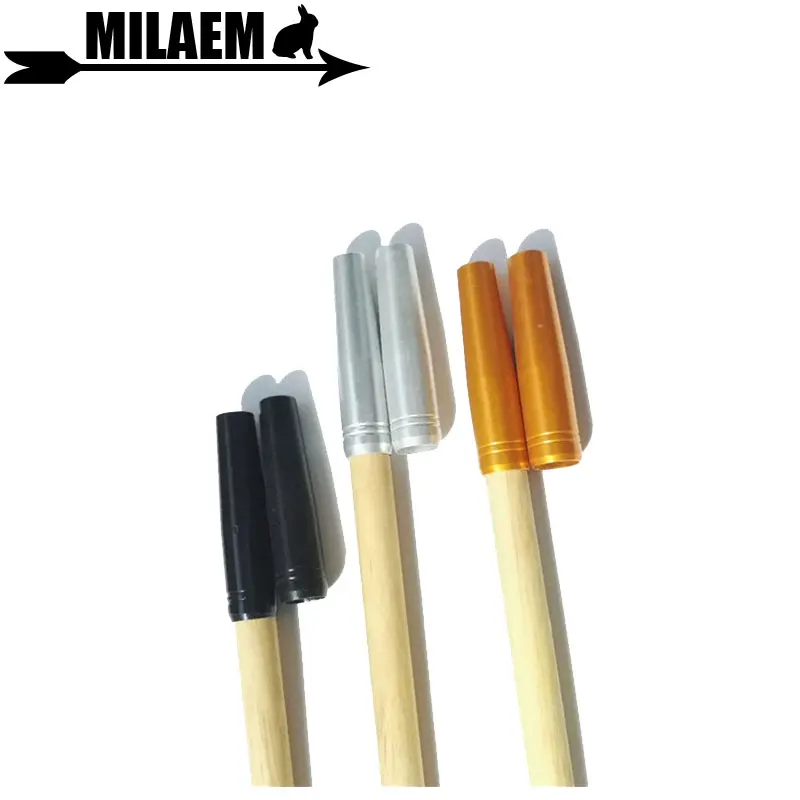 

12pcs Archery Connect Arrowhead Aluminium Arrow Insert OD 8mm Wooden Bamboo Arrow Shaft Connect Hunting Accessory
