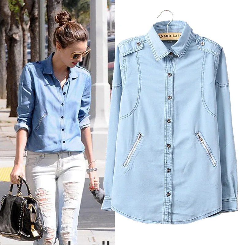 wholesale fashion denim jeans women's jeans shirts lady