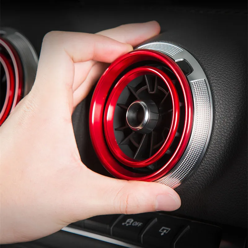 

Car Styling Console Air Conditioner Vent Frame Cover Trim For Audi A3 8V 2013-2019 Interior Accessories Air Outlet Circle Decals