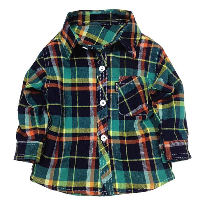 Flannel children dress shirt for boys child shirts toddler baby boy ...