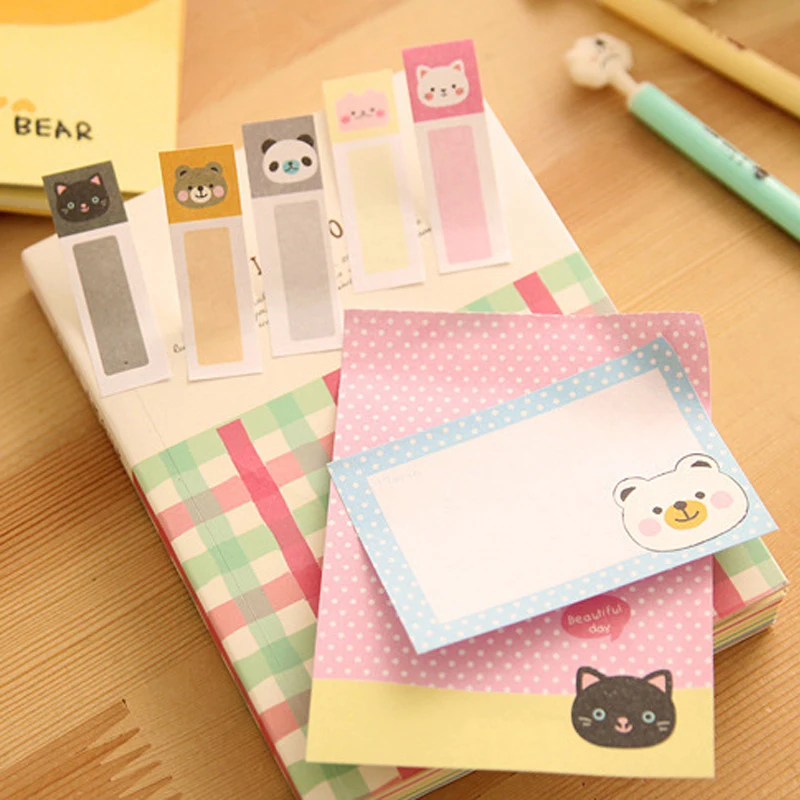 

NNRTS Cartoon animals foldable memo pad post it paper sticker cute stationery sticky notes office school supplies