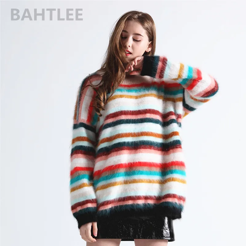 Женский трикотажный пуловер BAHTLEE осенне-зимний свитер с длинными рукавами