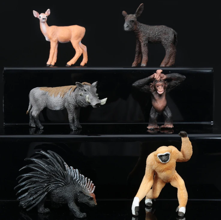 Случайным образом 3 шт Моделирование зоопарк фигурка животного модель мини Gorillas