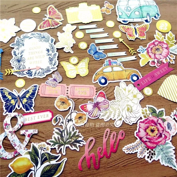 

50pcs Colorful Cardstock Die Cuts for Scrapbooking/Card Making/Journaling Project DIY