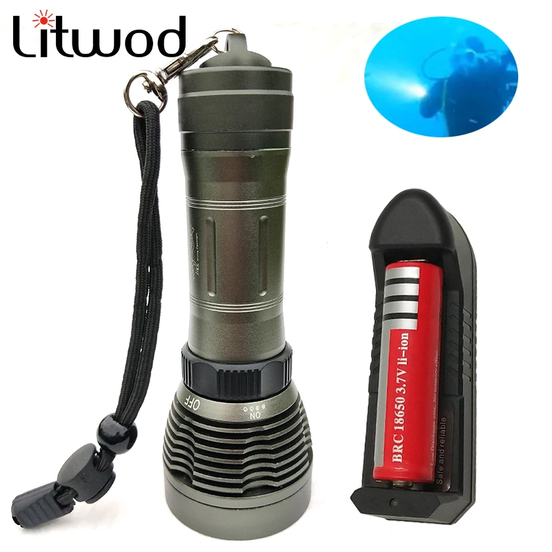 Litwod Z20D34 подводный XM-L2 U3 T6 5000LM светодиодный вспышка для подводного погружения и светильник фонарь Яркость Водонепроницаемый 80 м белый светильник светодиодный фонарь - Испускаемый цвет: Option B