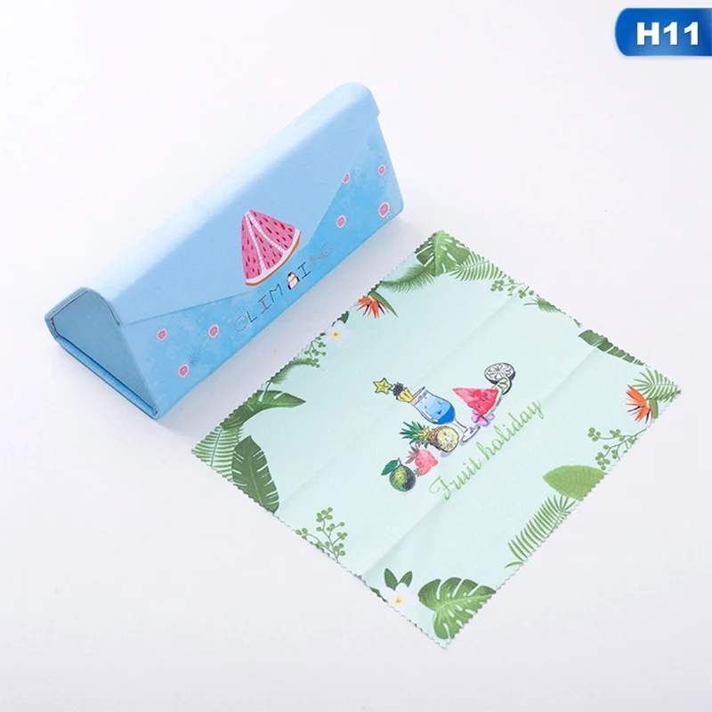 

2019 Top-grade PU Unicorn Spectacle Cases For Eyeglasses Fashion Folding Sunglasses Box Bag Portable Triangle Eyewear Protector