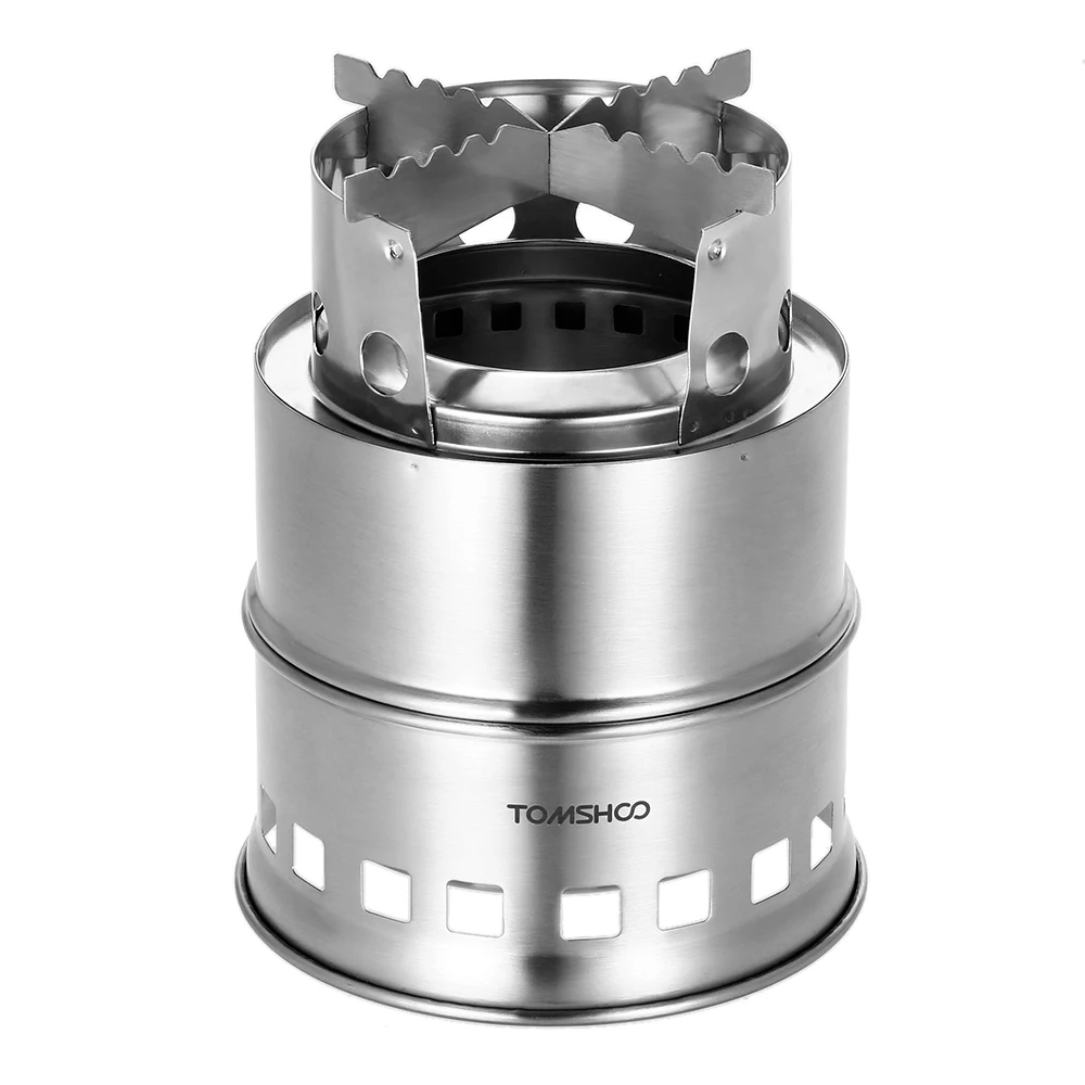 

TOMSHOO Portable Wood Stove Folding Windproof Wood Burning Stove Stainless Steel Alcohol Stove Outdoor Camping Hiking Picnic BBQ