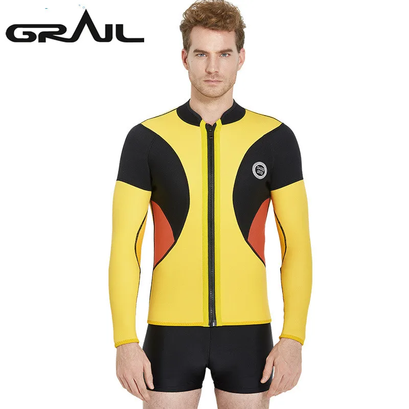 

GRAIL 3MM Neoprene Scuba Thickness Diving Suits Men Zipper Closure Surf Dive Wet Suits Nylon Long Sleeve Wetsuits WS-18426