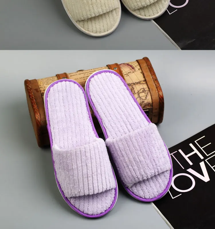 10 pairs Disposable Slippers Hotel Beauty Salon Room open toe Slippers Washable terry cloth Couple big size Slippers