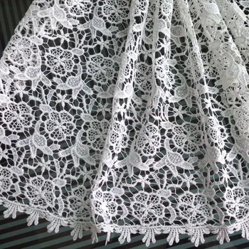 

1Yard 91*130cm,African Cord Lace Fabric,off White Flower Fashion Dress Skirt Fabric Women cloth Sewing material Wedding Shawl