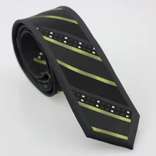 Yibei Coachella Галстуки черный шеи Галстуки черный с серебром сетки зеленый Диагональ Полосатый Для мужчин галстук микрофибры Gravata Тонкий подарок для мужчин