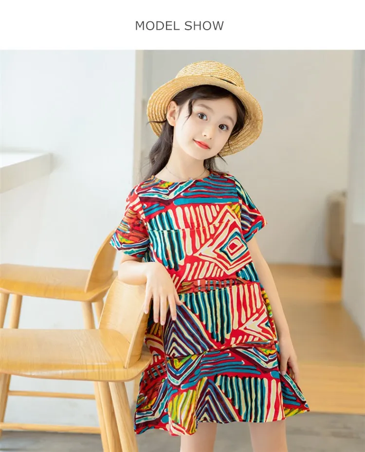3-12 y girls dress 2019 summer bohemian elegant dresses for girls dress 10 to 12 years fashion teen girl clothes On Sales (1)