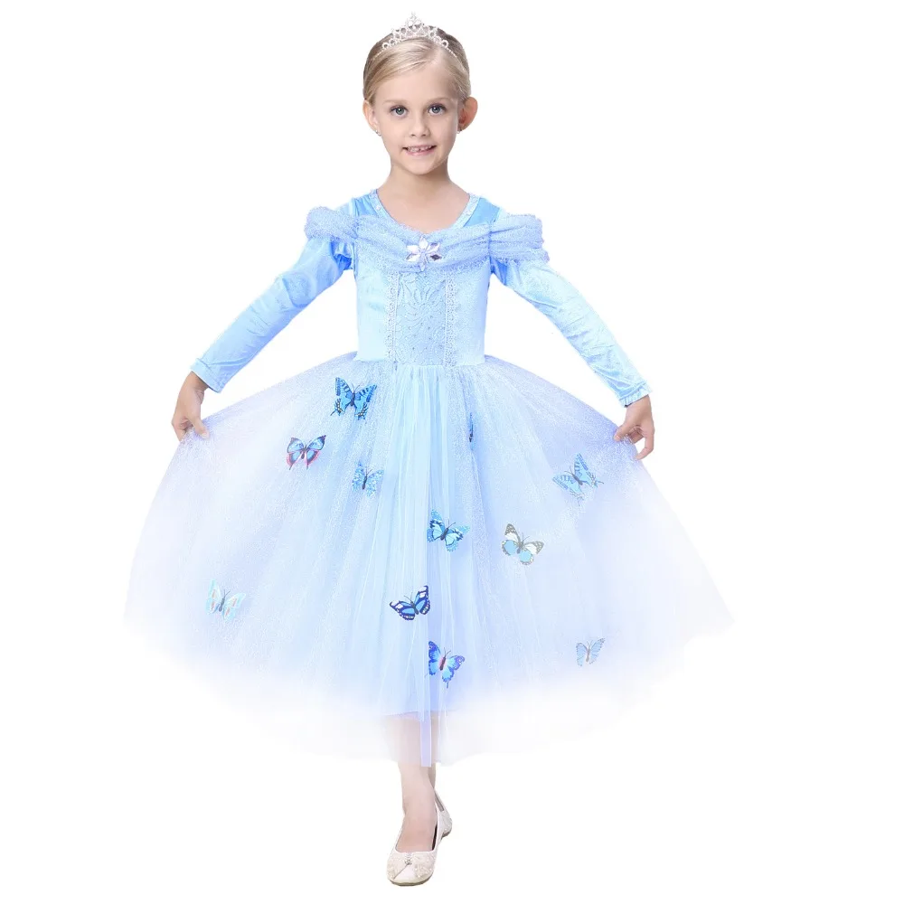 Disfraz Elsa Gaun Kostum Anak Anak Elsa Fantasia Halloween Cosplay