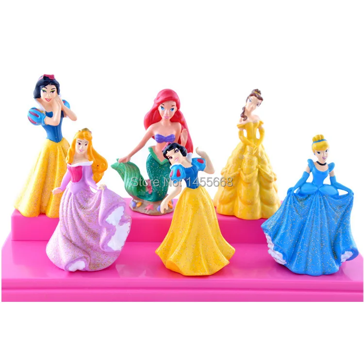 Free shipping PVC Princess Ariel Cinderella Snow white Figure Toy Girl Gift (6 pcs/set ) | Игрушки и хобби