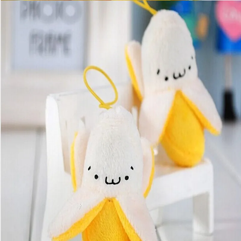 

1X Kawaii 6CM Yellow Banana Plush TOY Keychain BAG Pendant TOY ; String DOLL Stuffed TOY Wedding Bouquet DOLL TOY
