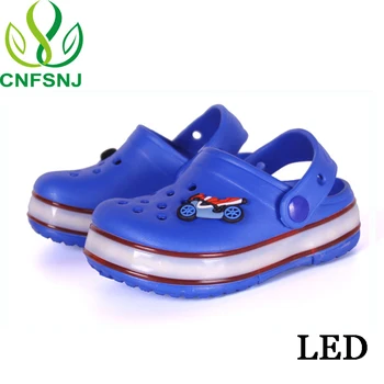 

CNFSNJ Children Sandals LED Lighted Shoes Flashing Boys Girls Beach Slippers Kids Shoes Waterproof sandal Toddler summer style