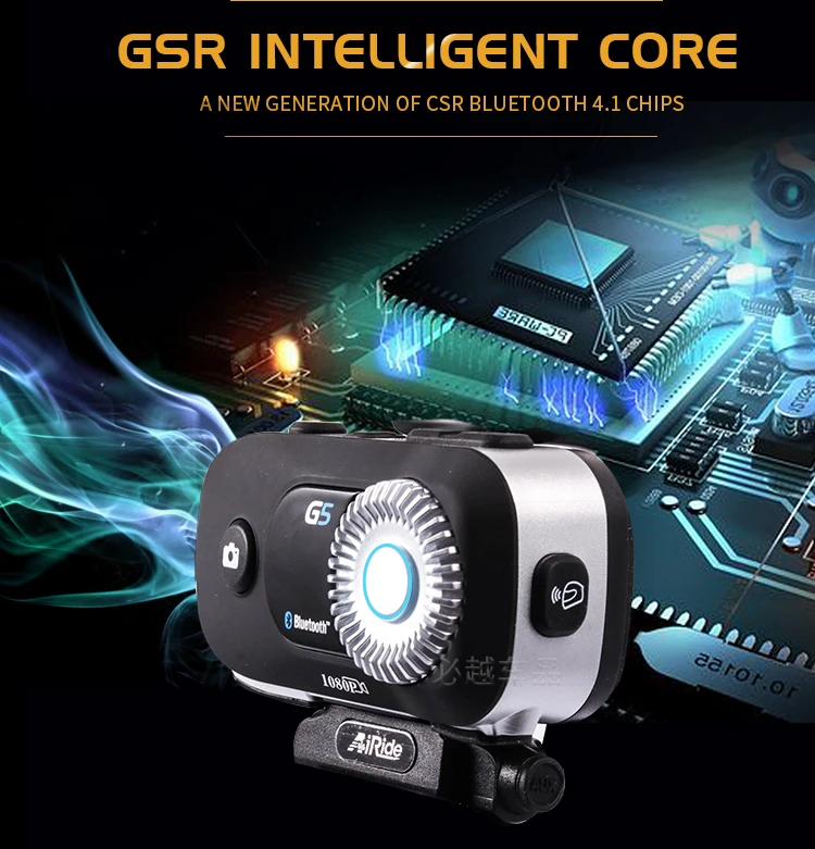 AiRide G5 500m 4 Rider Group Intercom HD 1080P видео рекордер камера мотоцикл Bluetooth домофон шлем гарнитура