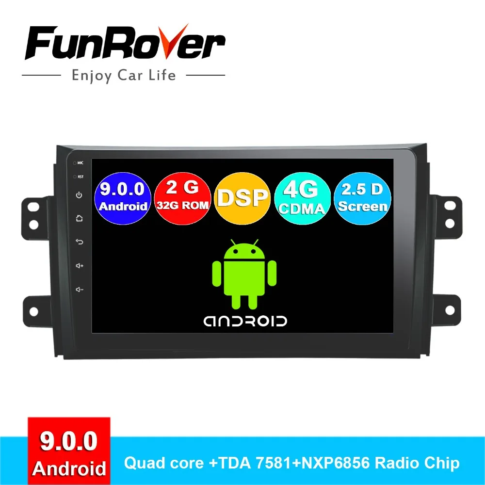 

FUNROVER 2G+32G android 9.0 car radio multimedia player For Suzuki SX4 2006-2013 car dvd gps navigation stereo tape recorder DSP