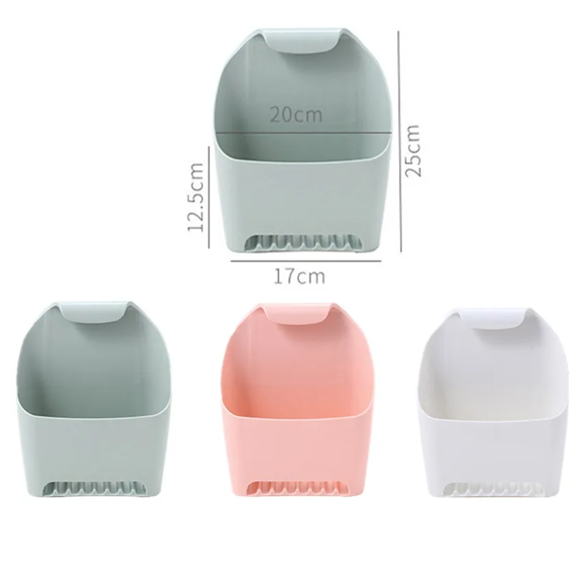 

Thicken Plastic Wall Hanging Storage Basket Movable Finishing Rack Shelf Kitchen Bathroom Organizer