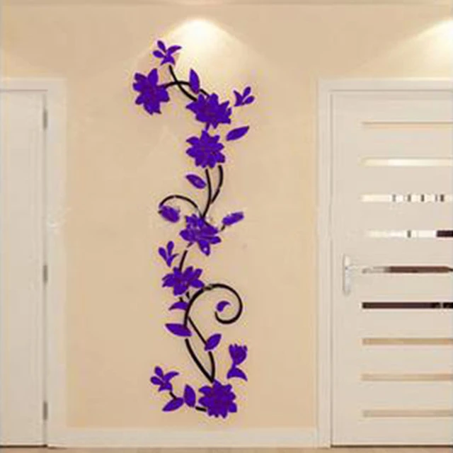 Didihou Vine Wall Stickers Home Decor Large Paper Flowers Living Room Bedroom Wall Decor Sticker On Wallpaper Diy Home Decals