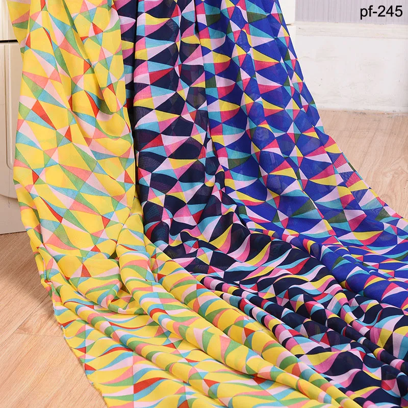 

Chiffon Printing Fabric Creative Geometric Printing Fabric in Summer Chiffon fabric Floral printed chiffon Dress fabric