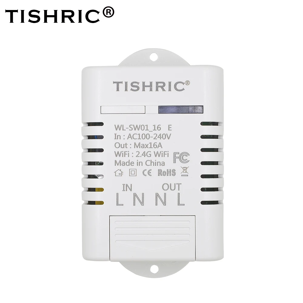 Tishric основной Смарт WI-FI переключатель 10A/16A Беспроводной отсрочка таймера дистанционного Управление выключатель света Поддержка google home Alexa - Комплект: Tishric Basic 16A