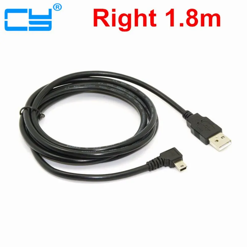 

Free shipping high quality 6ft/1.8m USB 2.0 Male to Mini USB B Type 5pin Male Left & Right Angled 90 Degree Data Charging Cable