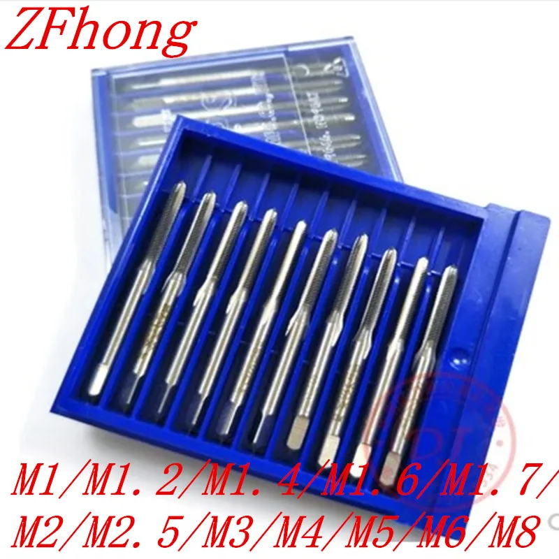 

10PCS/LOT M1 M1.2 M1.4 M1.6 M1.7 M2 M2.5 M3 M4 M5 M6 M8 High Quality HSS Right Hand Thread Tap Metric Tapper Plug