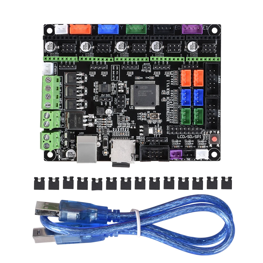 

BIGTREETECH SKR V1.1 32 Bit Motherboard Smoothieboard with ARM CPU Control Board Open Source Support TMC2208 for TFT3.5 Pannel
